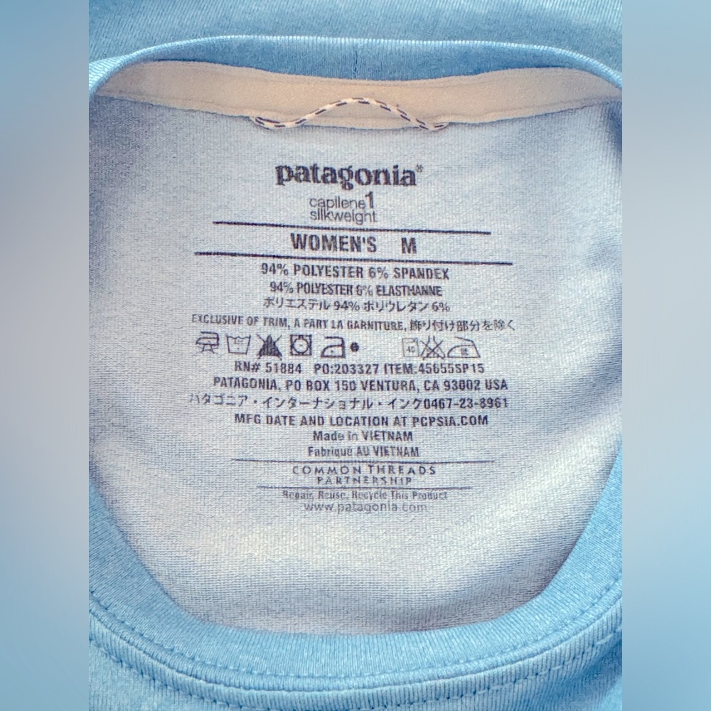Patagonia Capilene Performance Crew Neck‎ Short Sleeve. Women's Medium. Blue. - Picture 2 of 5